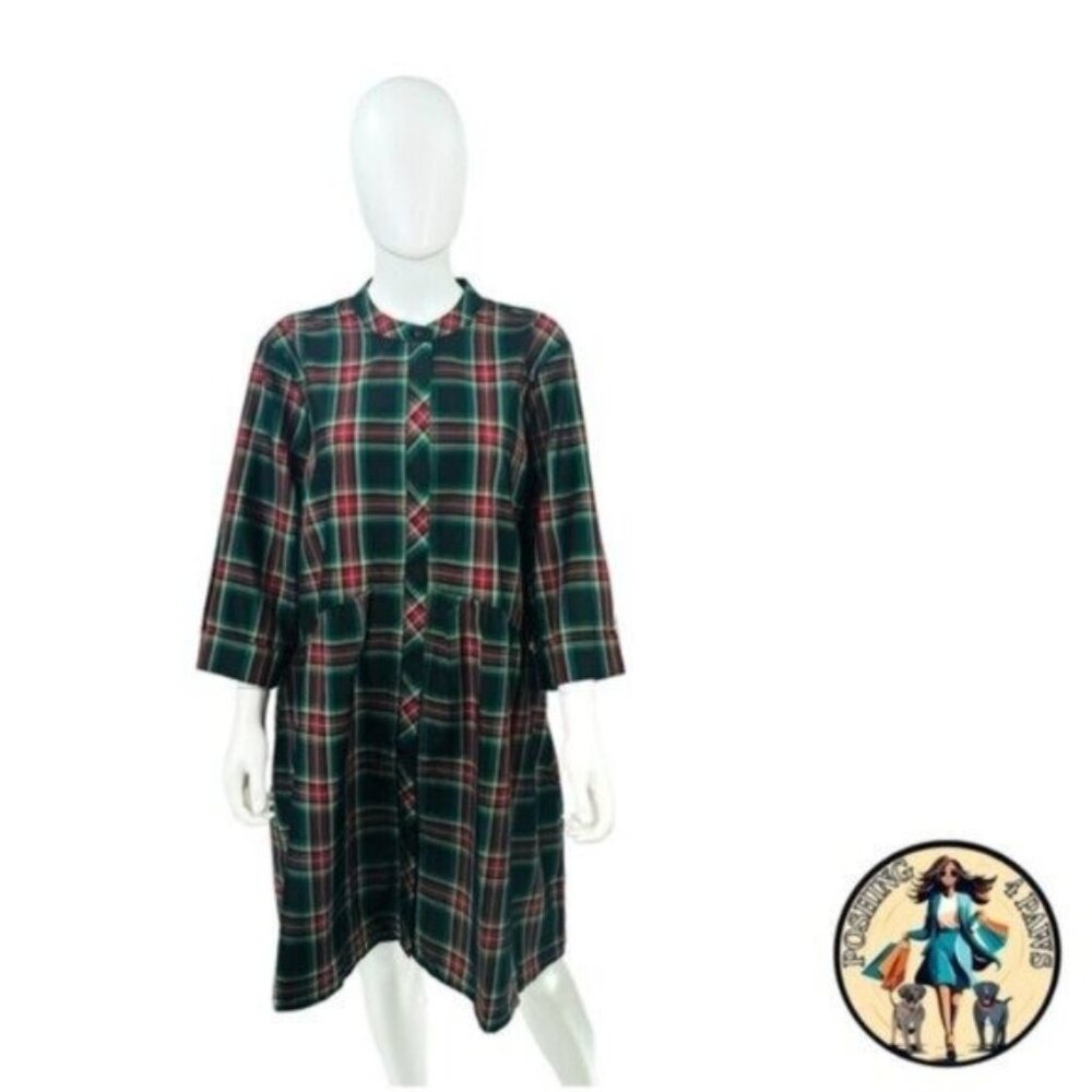 Tuckernuck | NEW Festive Plaid Tartan Royal Shirt Mini Dress Size XL - Picture 7 of 15